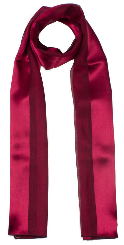 Plain satin scarf  striped