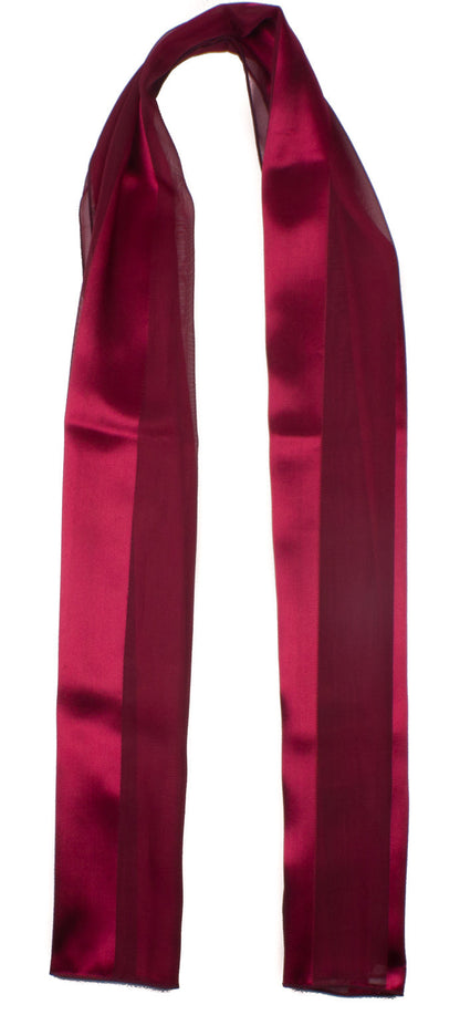 Plain satin scarf  striped