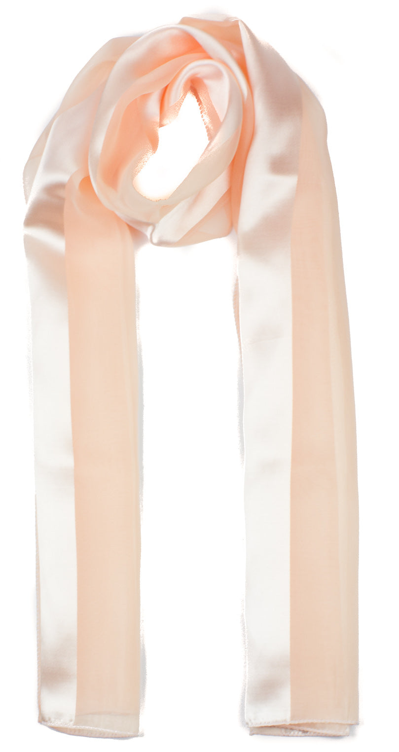 Plain satin scarf  striped