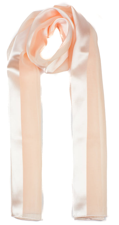 Plain satin scarf  striped
