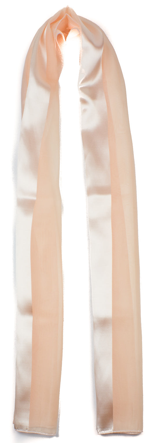 Plain satin scarf  striped