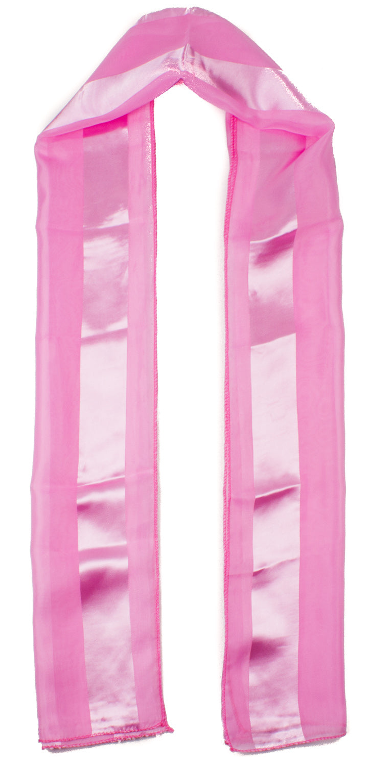 Plain satin scarf  striped
