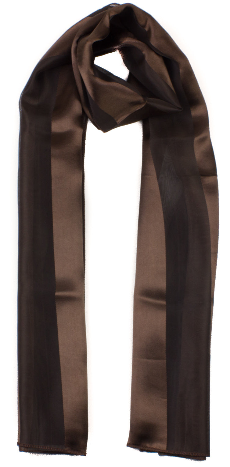 Plain satin scarf  striped