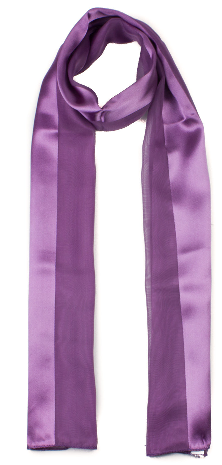 Plain satin scarf  striped