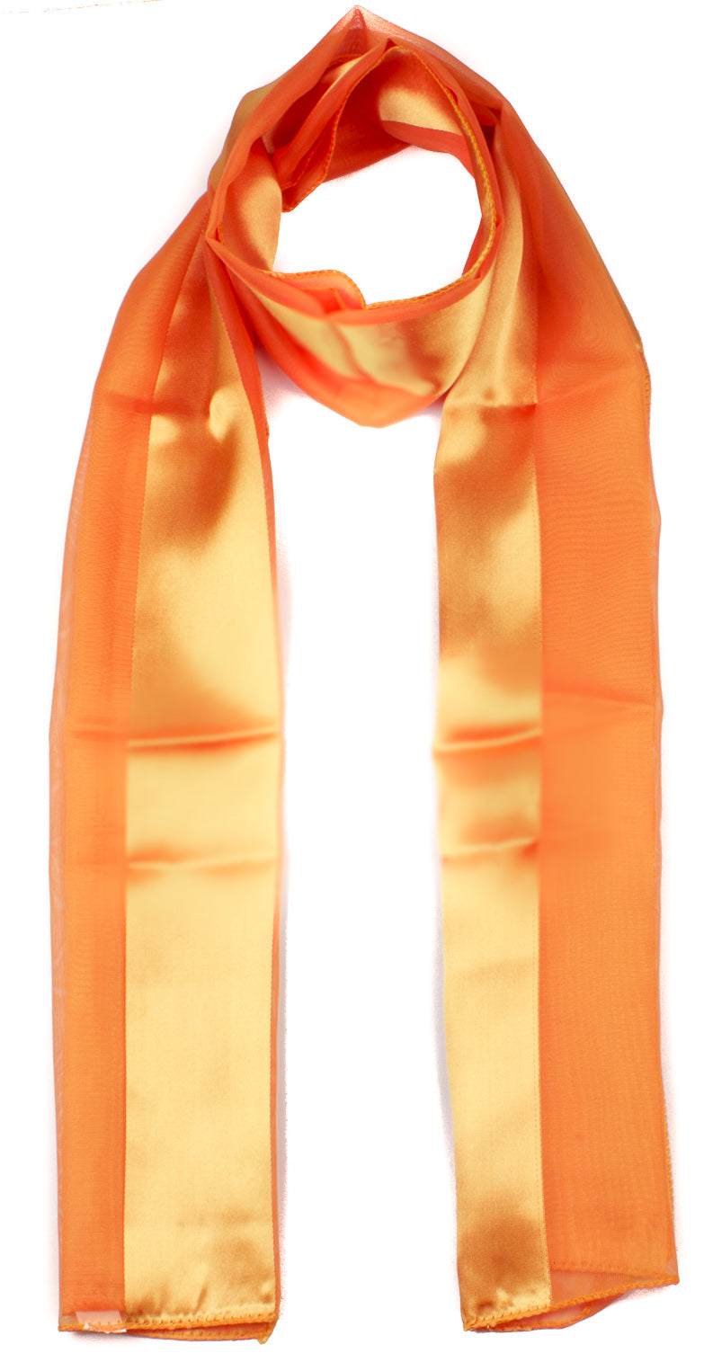 Plain satin scarf  striped