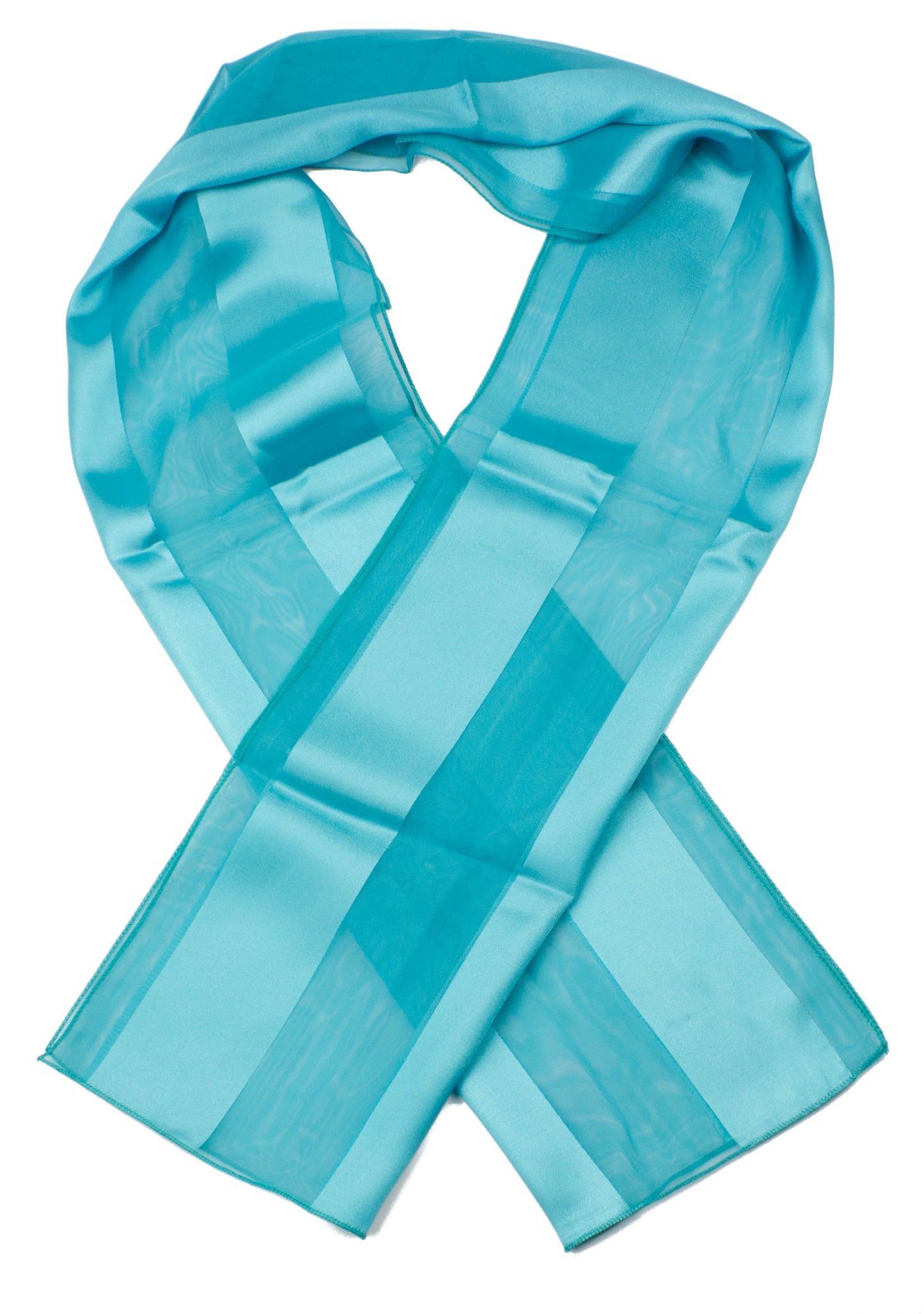 Plain satin scarf  striped