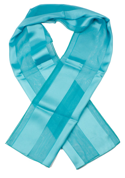 Plain satin scarf  striped