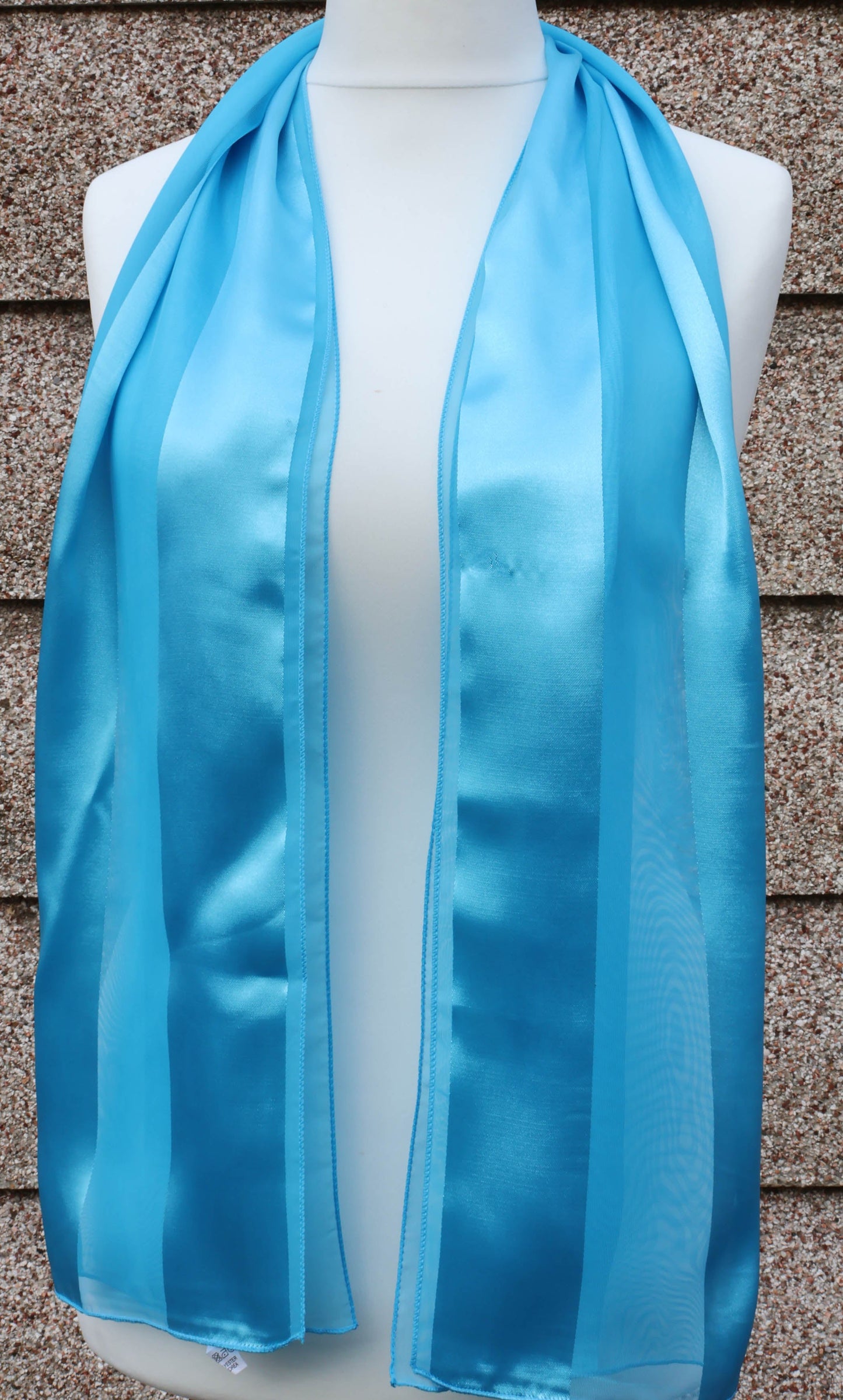 Plain satin scarf  striped