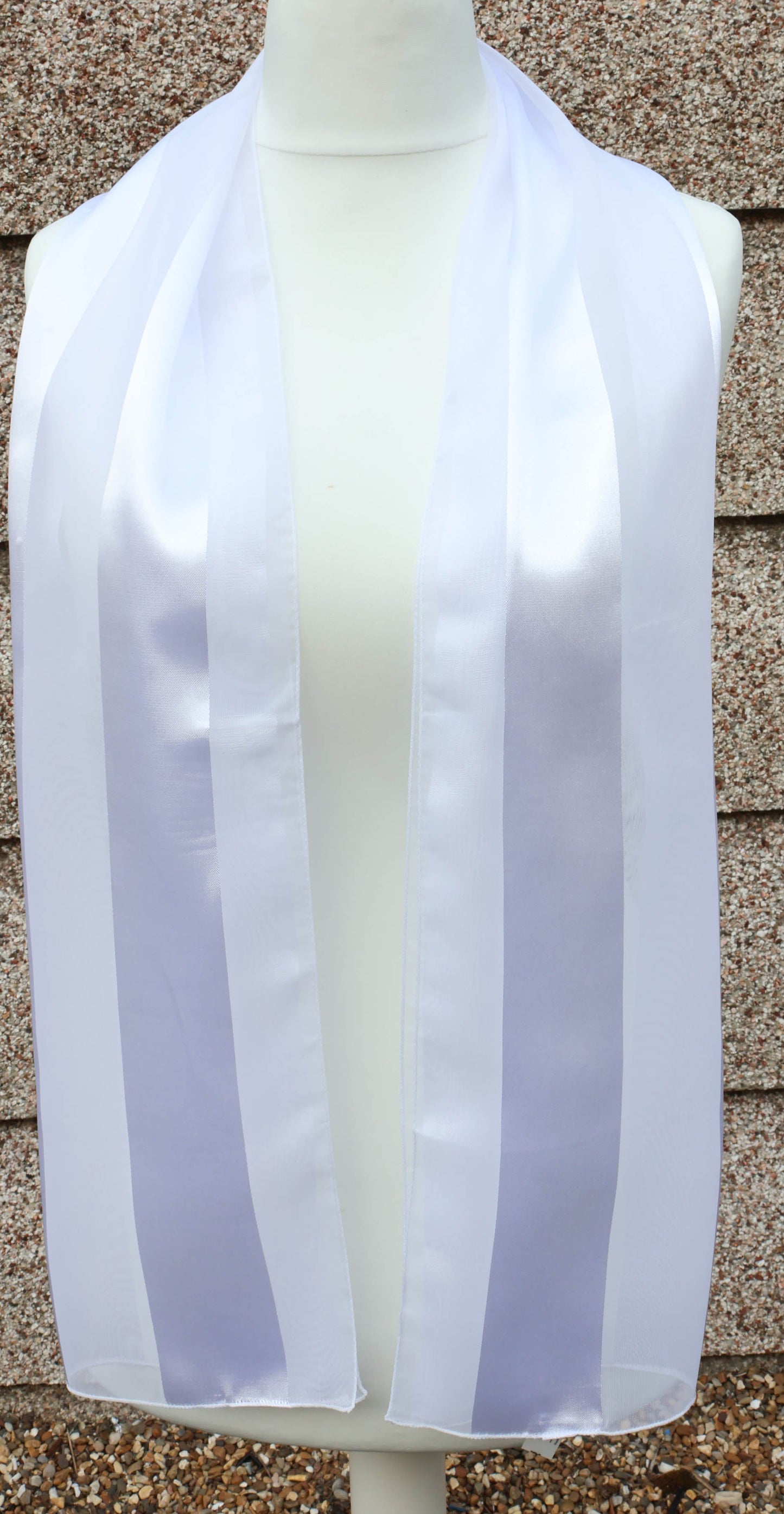 Plain satin scarf  striped