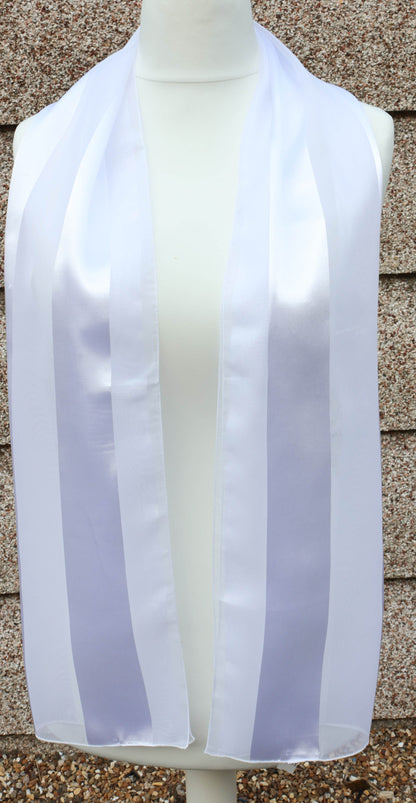 Plain satin scarf  striped