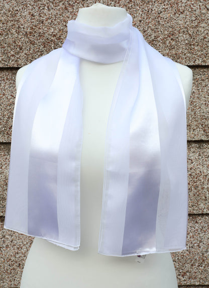 Plain satin scarf  striped