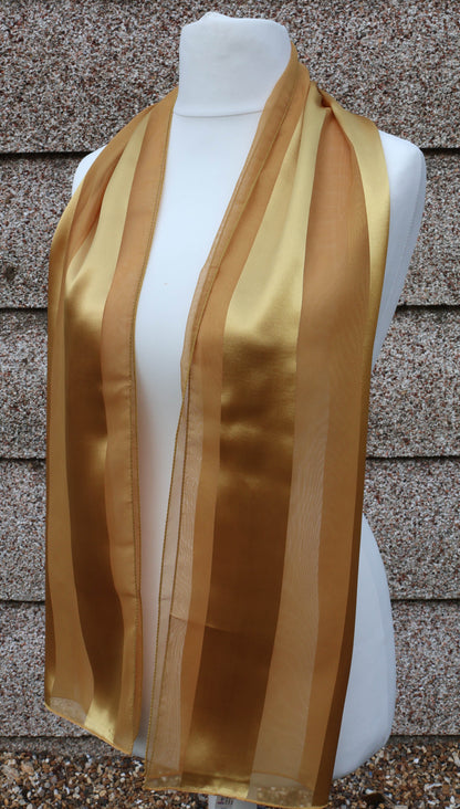 Plain satin scarf  striped
