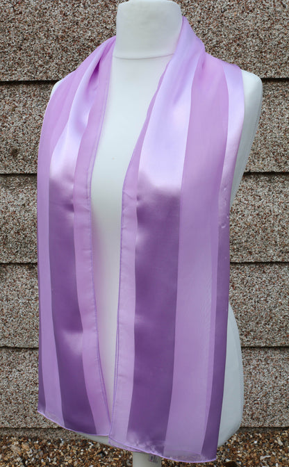 Plain satin scarf  striped