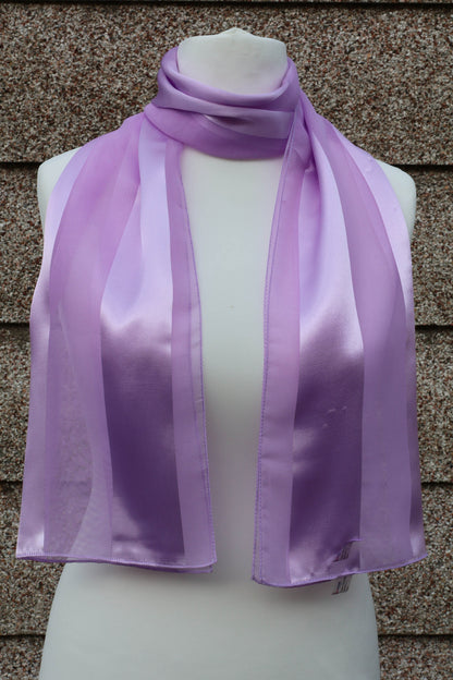 Plain satin scarf  striped