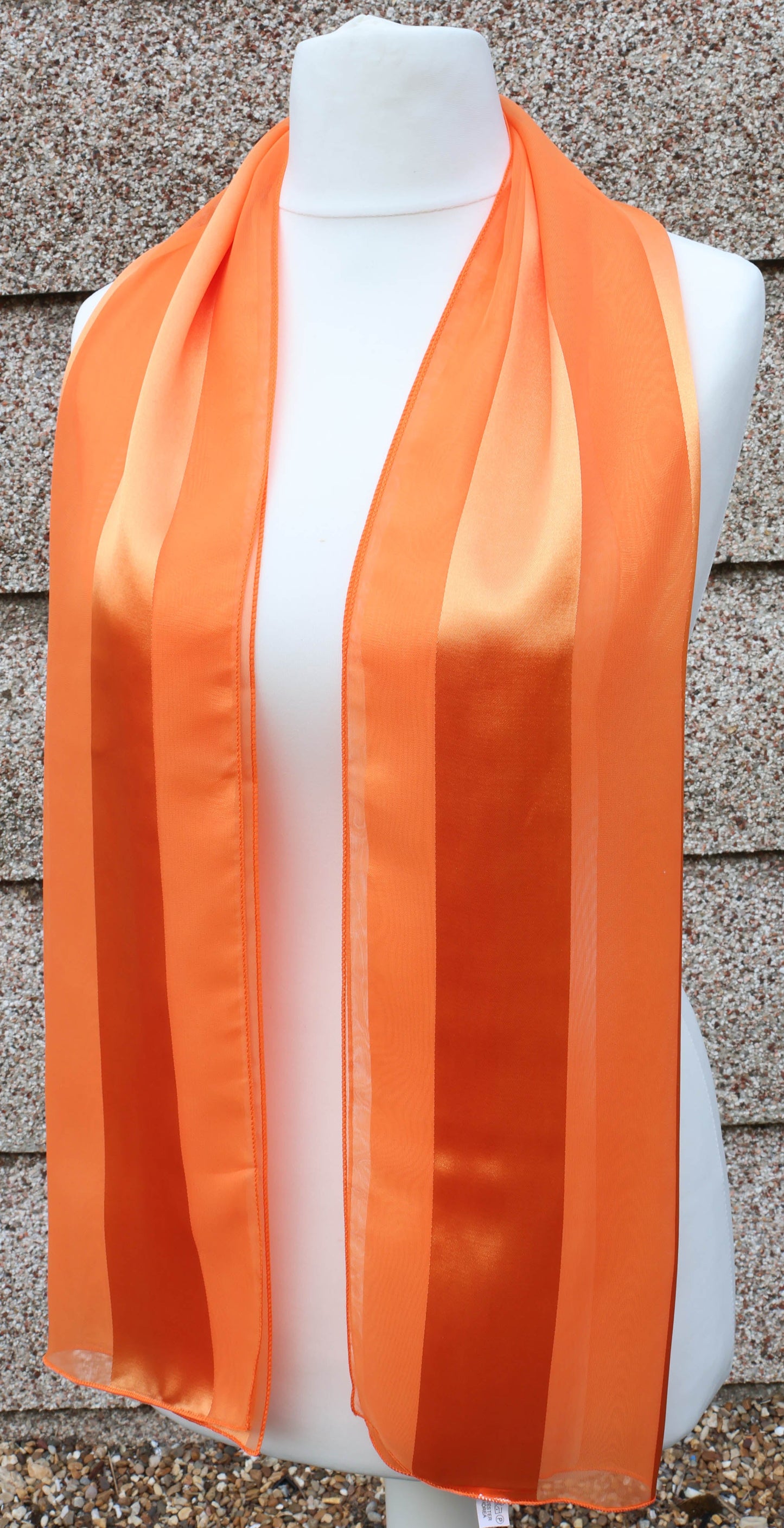 Plain satin scarf  striped