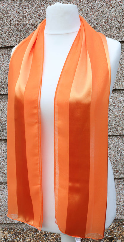 Plain satin scarf  striped