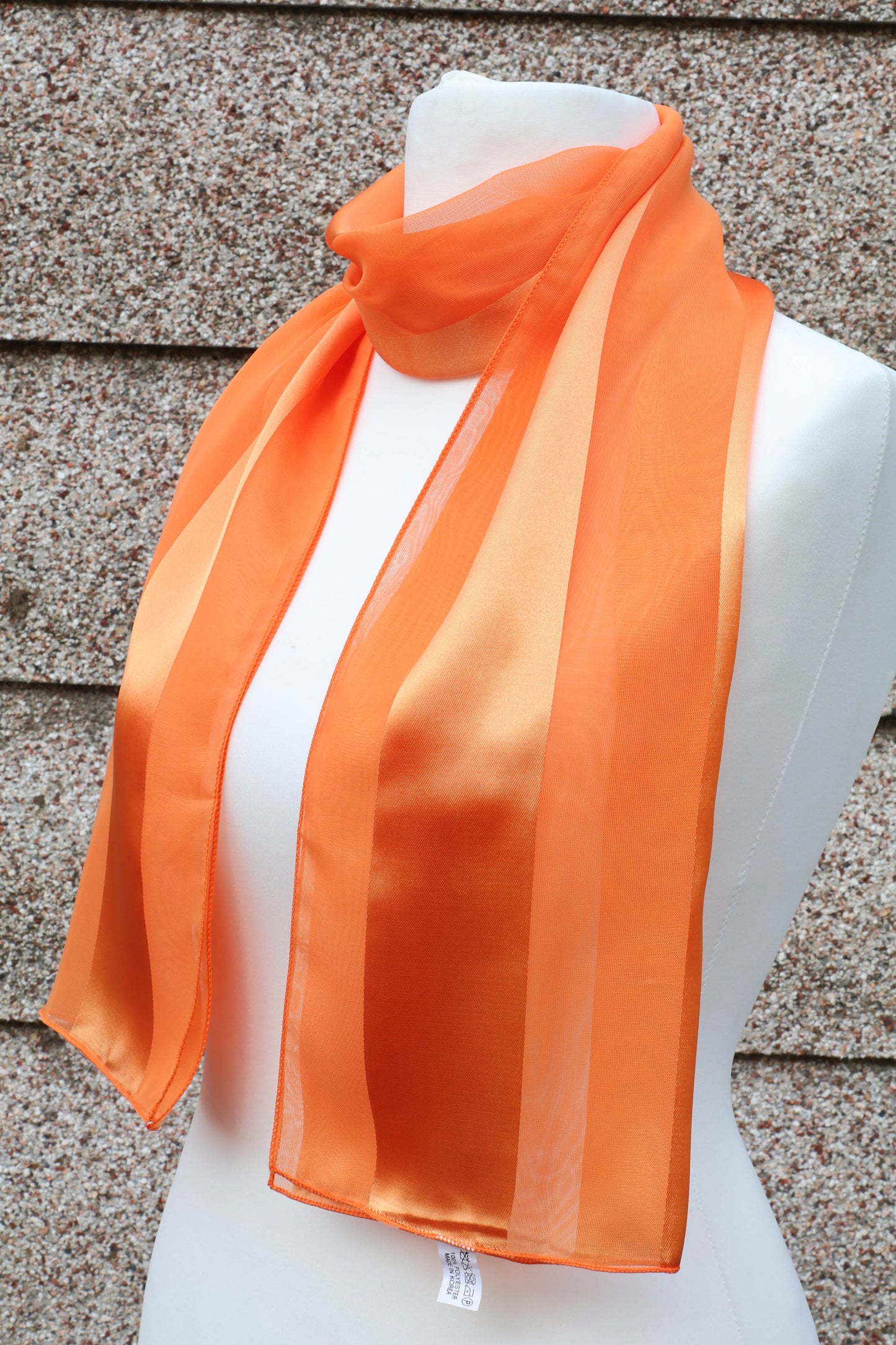 Plain satin scarf  striped