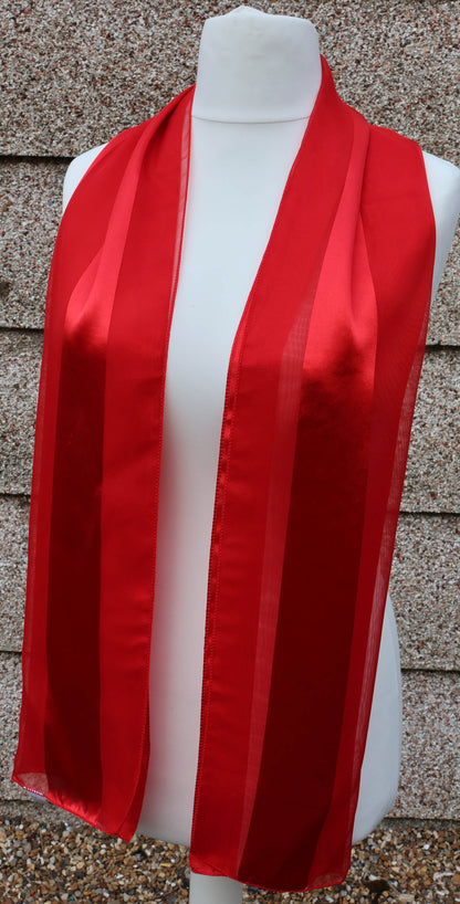 Plain satin scarf  striped