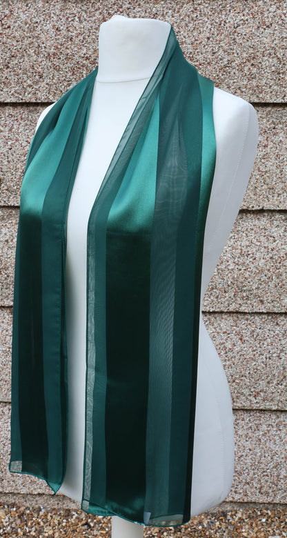 Plain satin scarf  striped