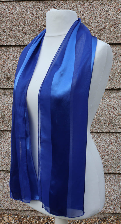 Plain satin scarf  striped