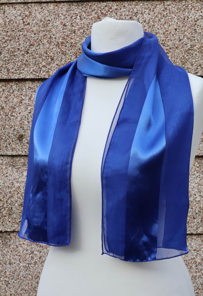 Plain satin scarf  striped