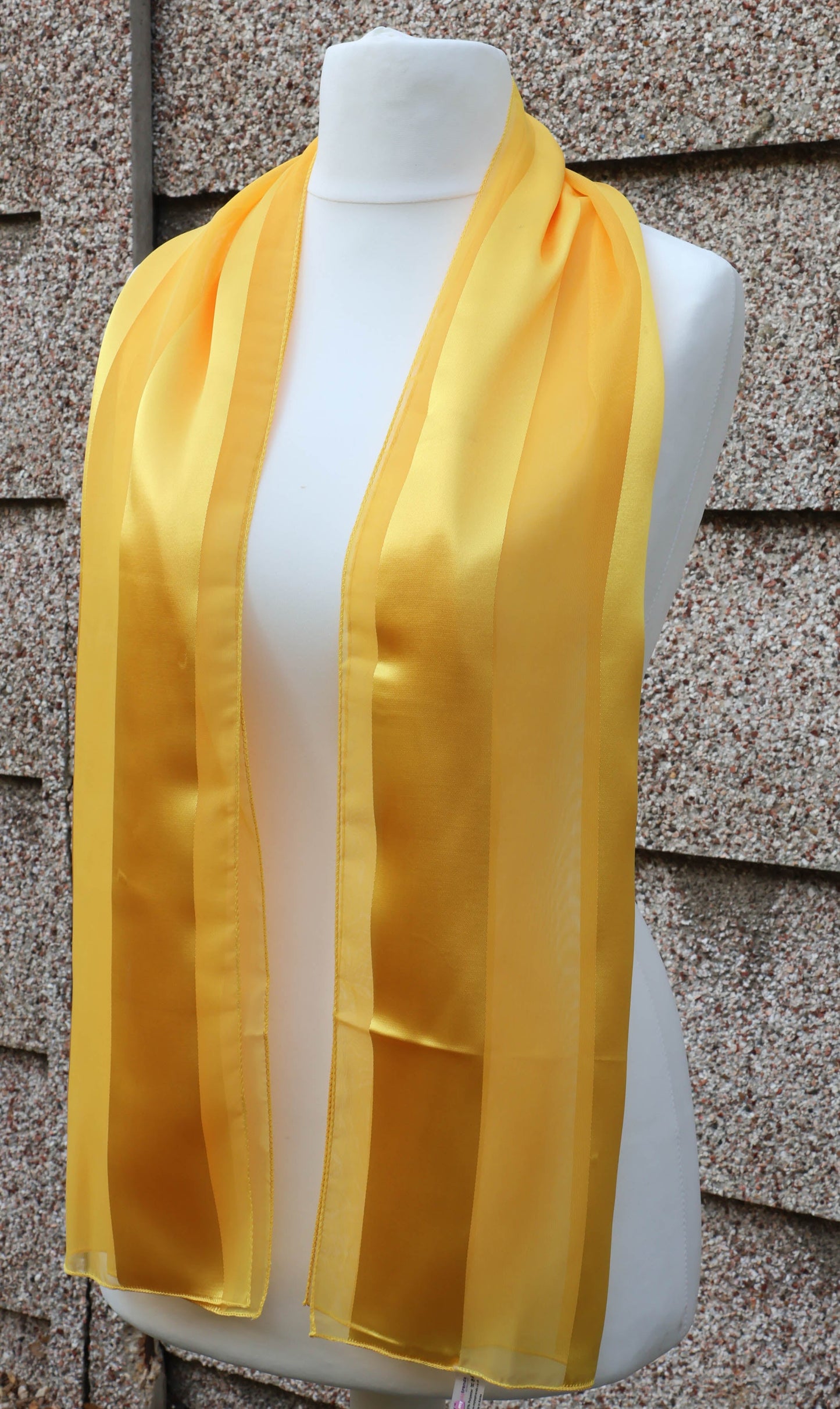 Plain satin scarf  striped