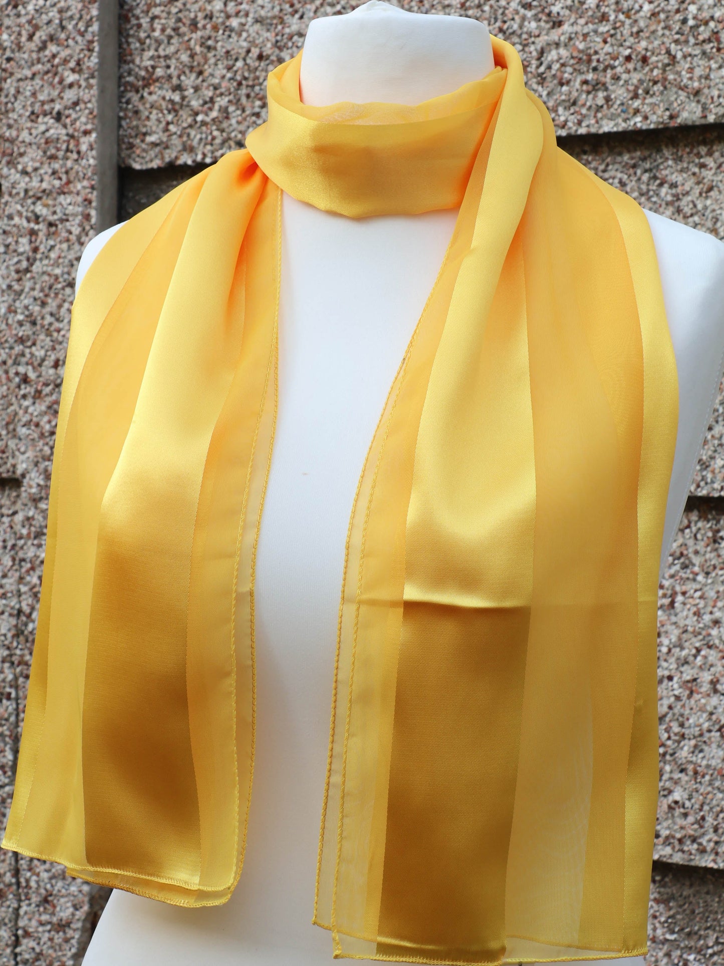Plain satin scarf  striped