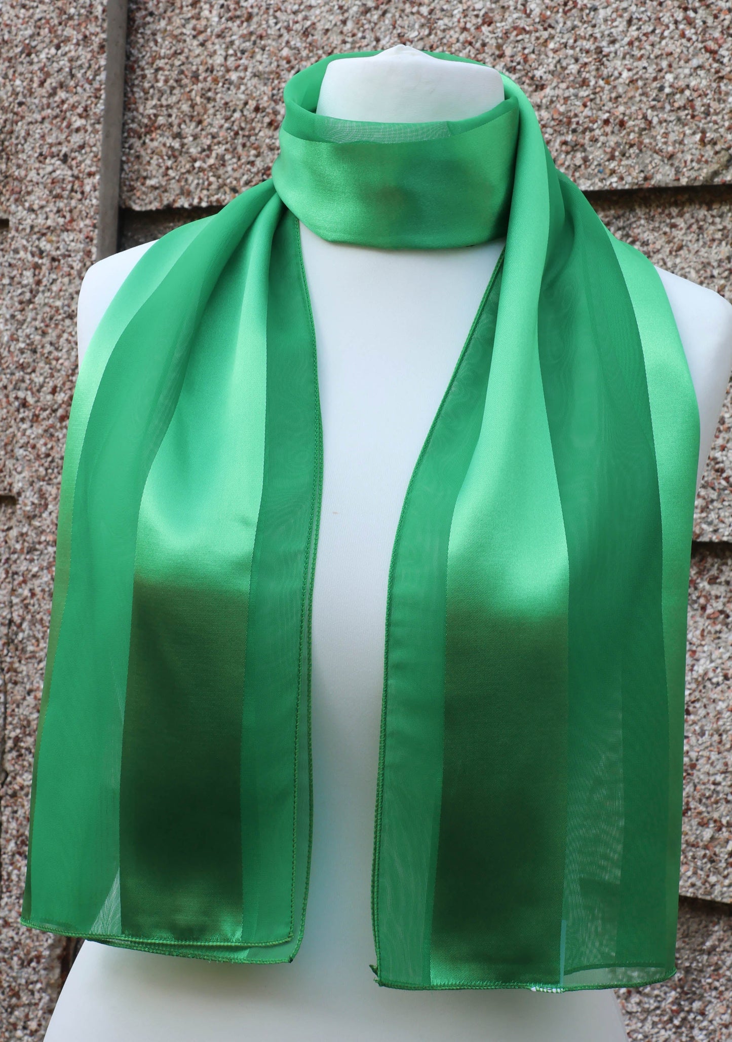 Plain satin scarf  striped