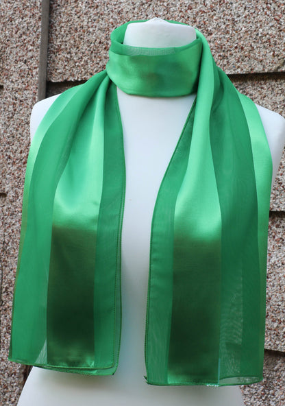 Plain satin scarf  striped
