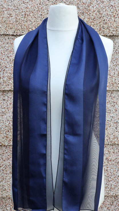 Plain satin scarf  striped