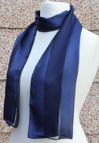 Plain satin scarf  striped