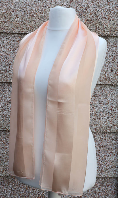 Plain satin scarf  striped