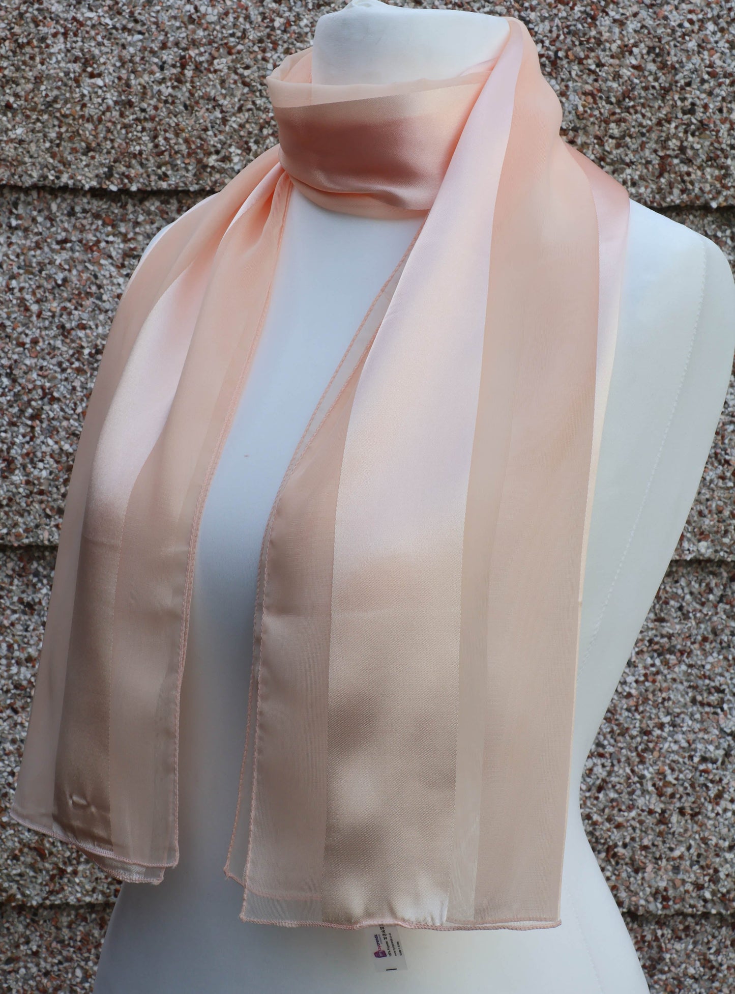 Plain satin scarf  striped