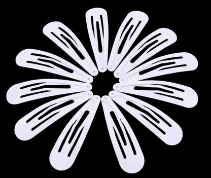 12 pcs Plain Snap Hair Clip Slider