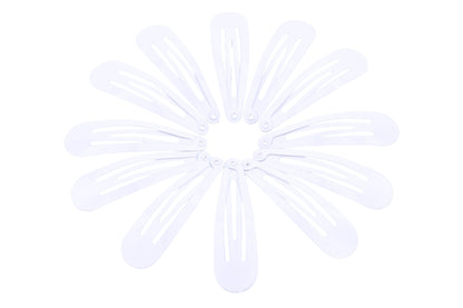 12 pcs Plain Snap Hair Clip Slider