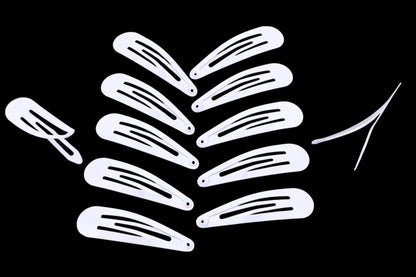 12 pcs Plain Snap Hair Clip Slider