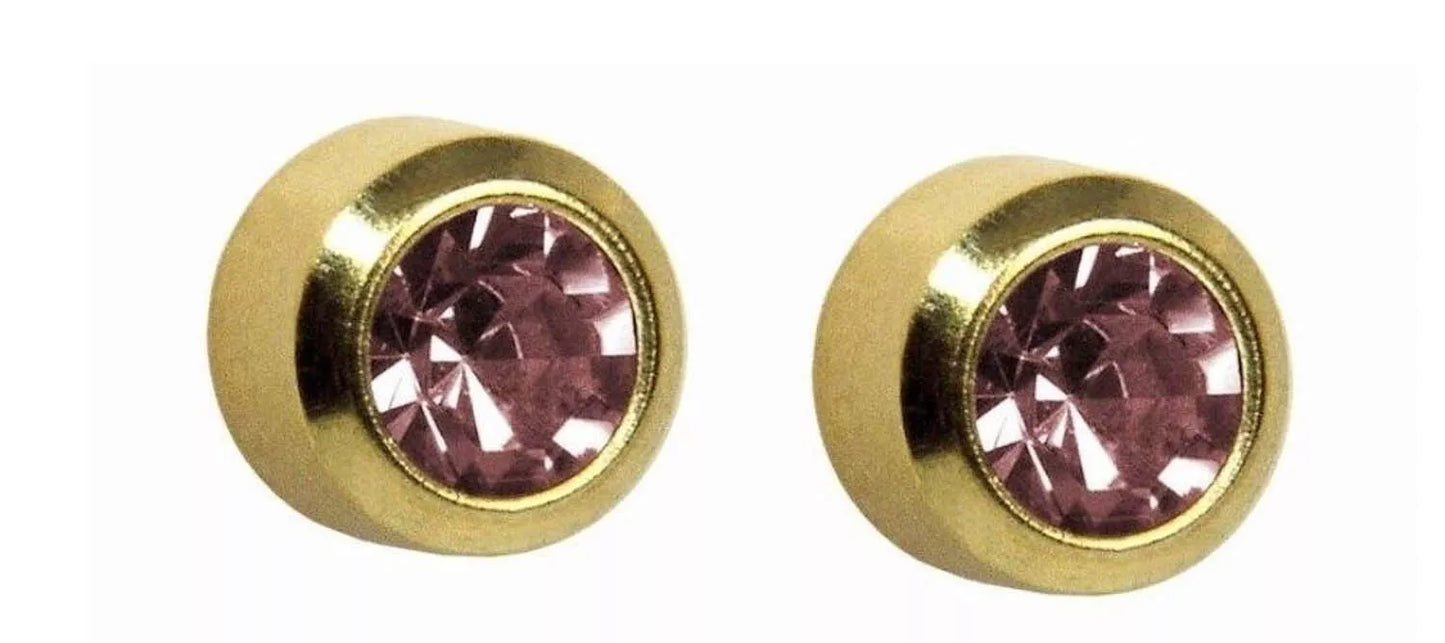 Studs for Sterile Ear Piercings Stud made of stainless steel Color of Bezel Earrings: Crystal