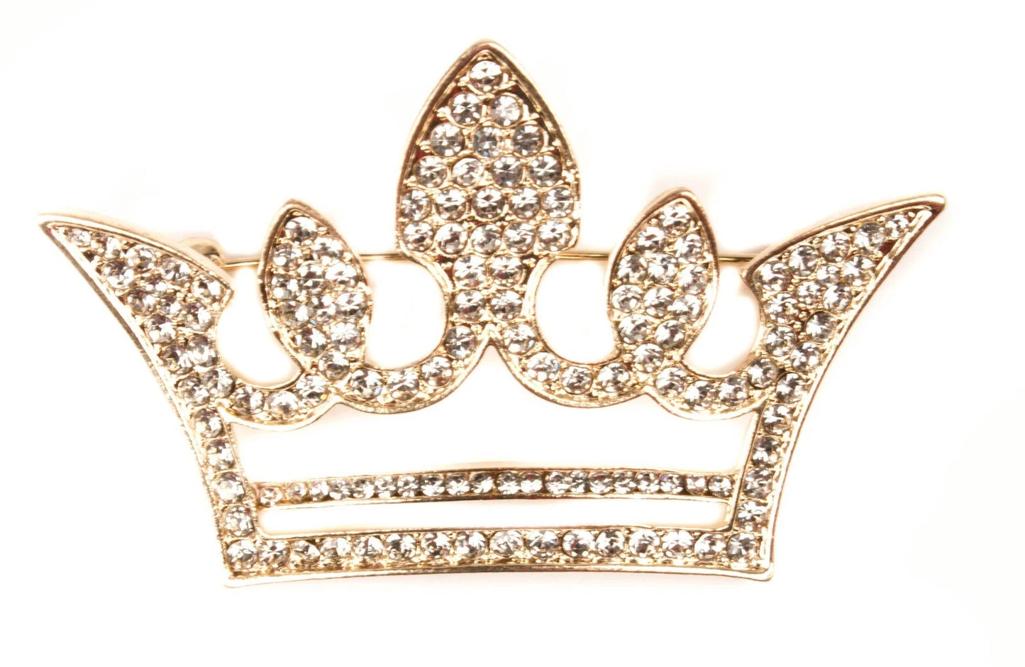Dress Pin Crown Design with Brooches and Cubic Zirconia Rhinestones