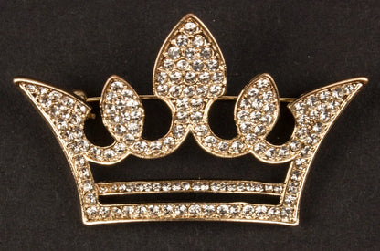 Dress Pin Crown Design with Brooches and Cubic Zirconia Rhinestones