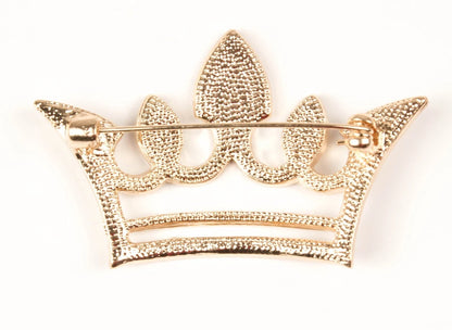 Dress Pin Crown Design with Brooches and Cubic Zirconia Rhinestones