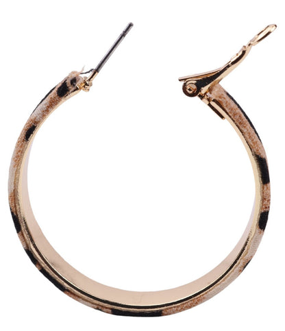Leopard print hoops