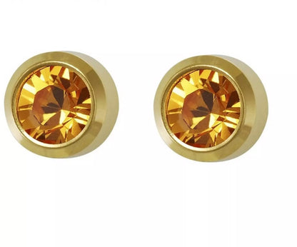 Studs for Sterile Ear Piercings Stud made of stainless steel Color of Bezel Earrings: Crystal