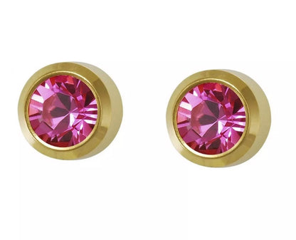 Studs for Sterile Ear Piercings Stud made of stainless steel Color of Bezel Earrings: Crystal