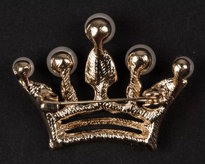 Dress Pin Crown Design with Brooches and Cubic Zirconia Rhinestones