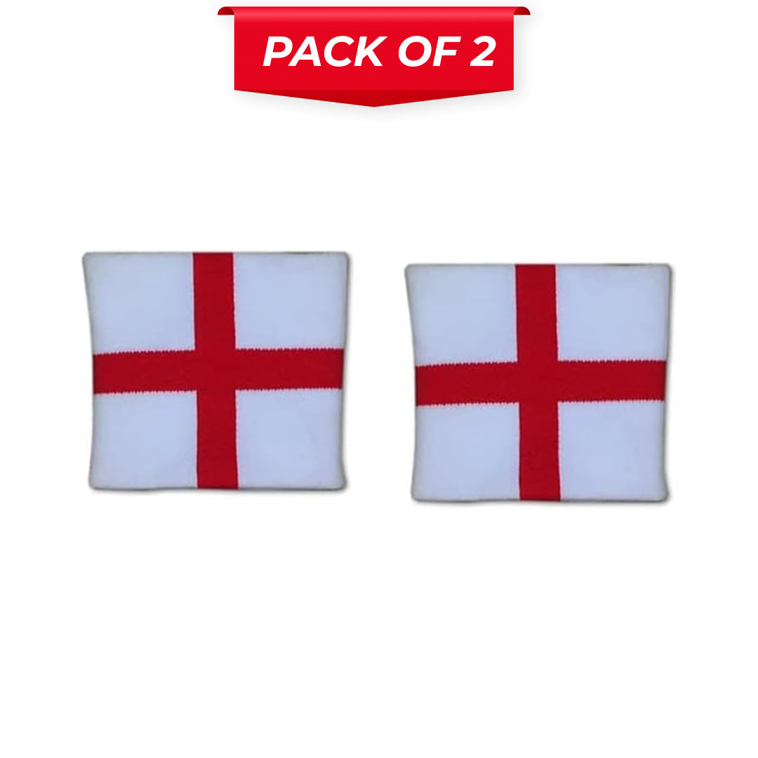 England Flag Sports Headband – Red & White Cross Stretch Sweatband for Running, Gym, Football, Sports Events & Fan Support