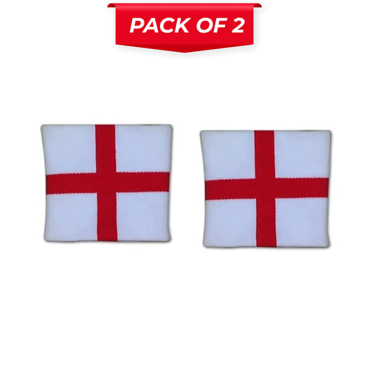 England Flag Sports Headband – Red & White Cross Stretch Sweatband for Running, Gym, Football, Sports Events & Fan Support