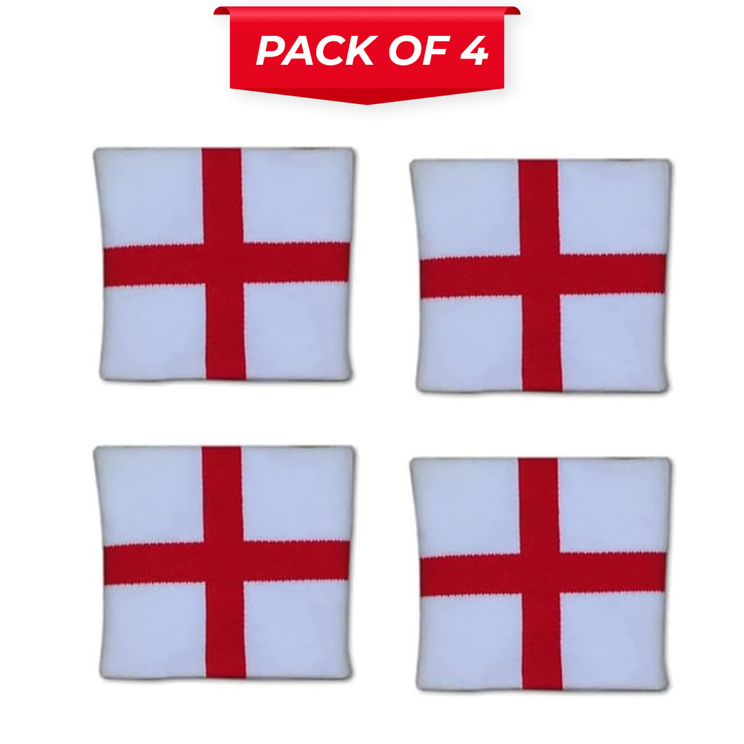 England Flag Sports Headband – Red & White Cross Stretch Sweatband for Running, Gym, Football, Sports Events & Fan Support