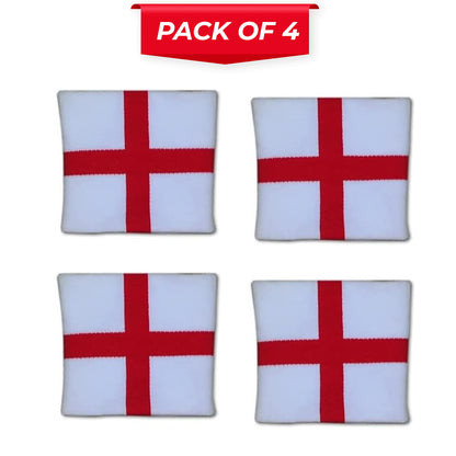 England Flag Sports Headband – Red & White Cross Stretch Sweatband for Running, Gym, Football, Sports Events & Fan Support