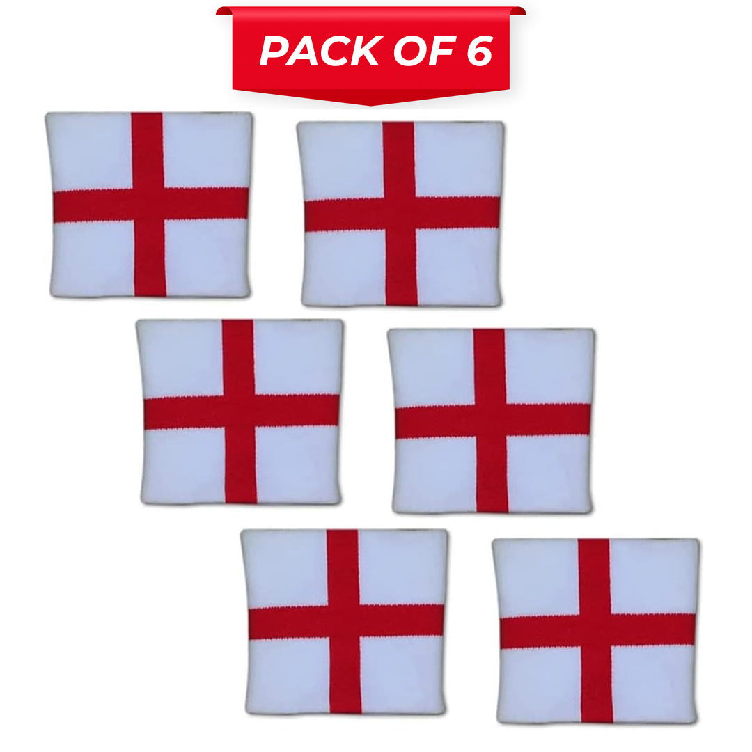 England Flag Sports Headband – Red & White Cross Stretch Sweatband for Running, Gym, Football, Sports Events & Fan Support