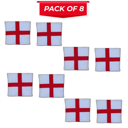 England Flag Sports Headband – Red & White Cross Stretch Sweatband for Running, Gym, Football, Sports Events & Fan Support